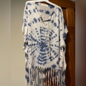 Vintage‎ Havana tie dye fringe poncho